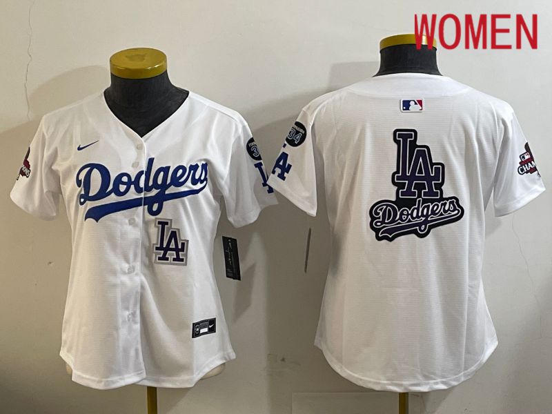 Women Los Angeles Dodgers Blank White Game 2024 Nike MLB Jersey style 12098